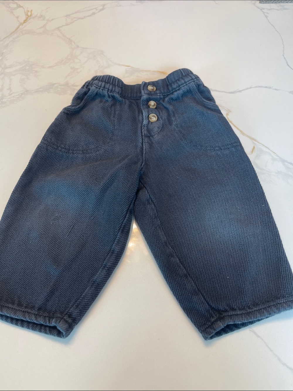 Zara Dark Blue Corduroy Pull-On Kids Pants